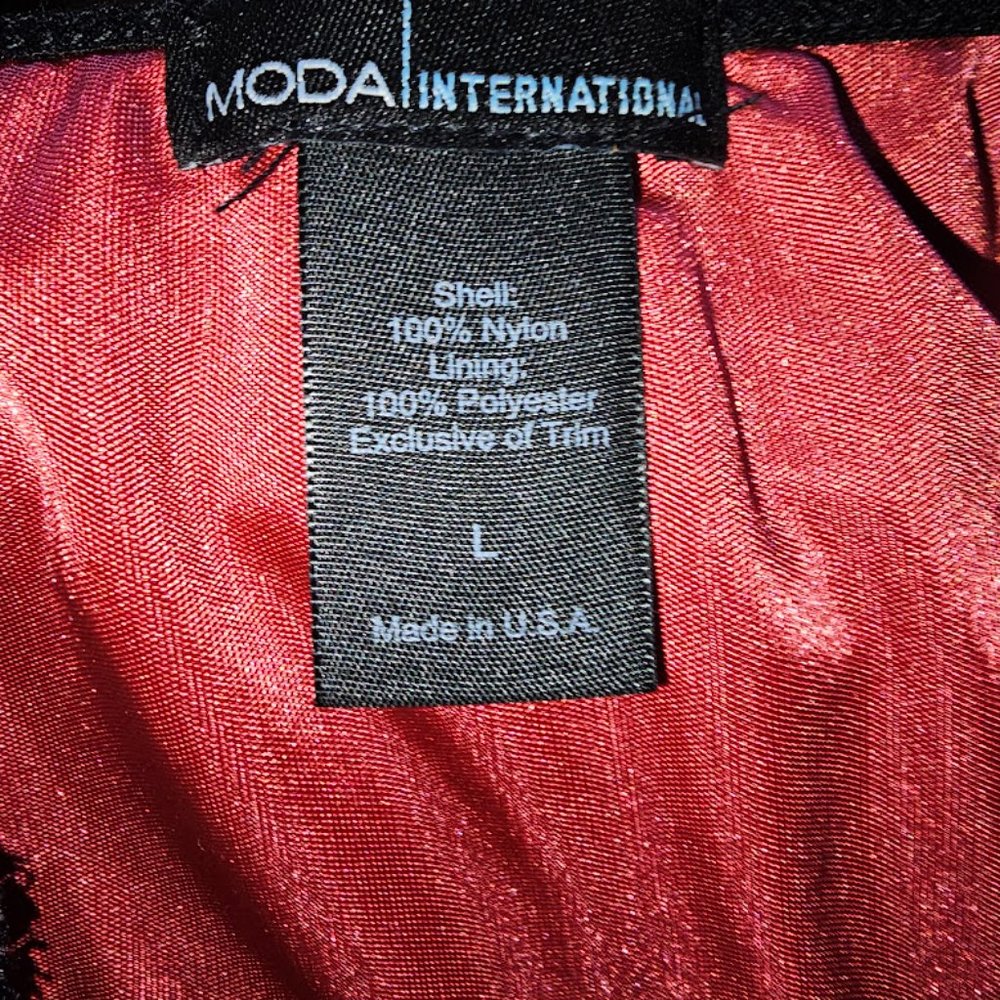 Moda International Top Lace Bustier Cami Spaghetti Strap Lace Red Women's Large - Picture 10 of 11